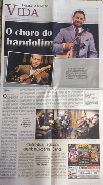O Choro do Bandolim - Folha da Regi&atilde;o 